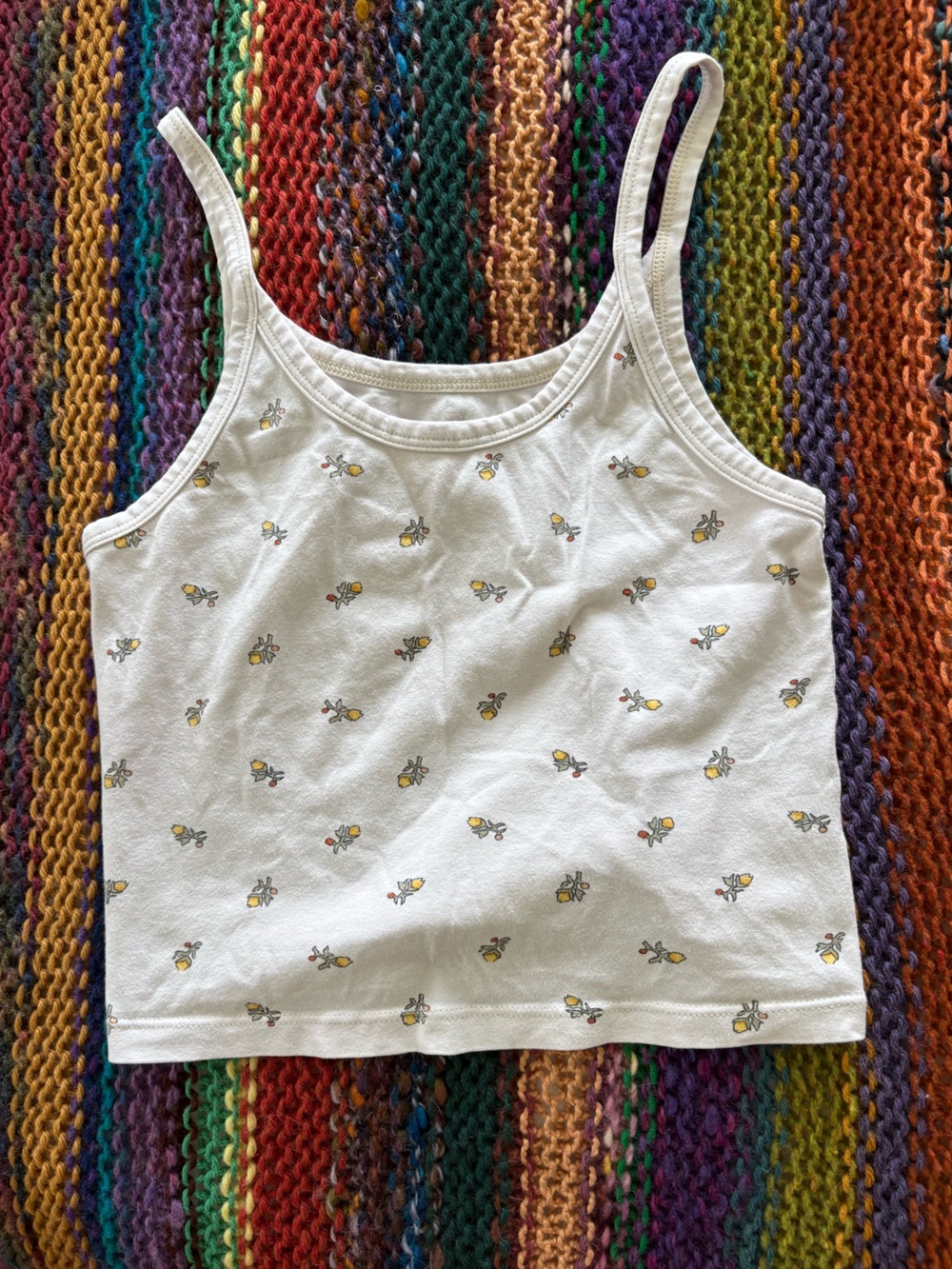 Arq Cropped Tank - yellow calico
